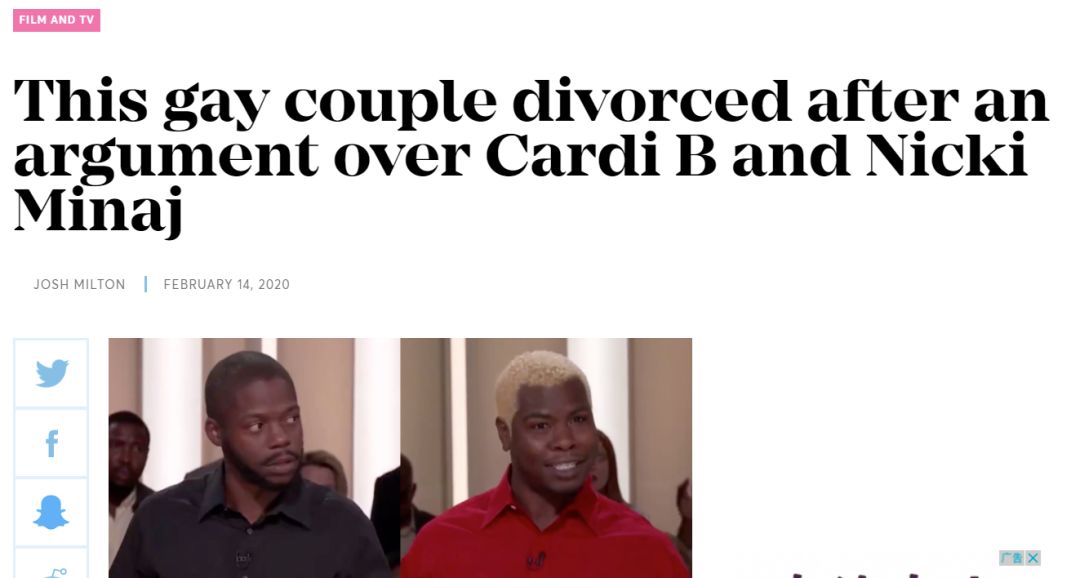 be57e71e1a67411a8347ebb9f3691fd8 - 美国同性夫夫因为Cardi B和Nicki Minaj离婚！